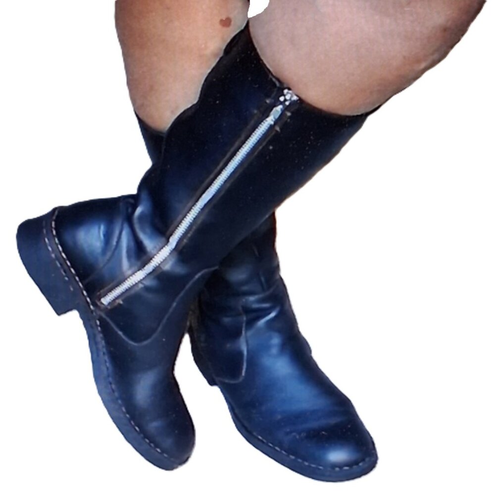 B.O.C Born Womens Black Leather Biker Riding Boots Sz 10 - Picture 4 of 11